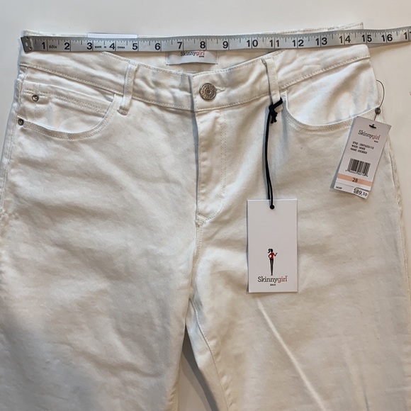 Skinny Girl SZ 28 White Rail Straight Midrise Denim Jeans New - Picture 5 of 13